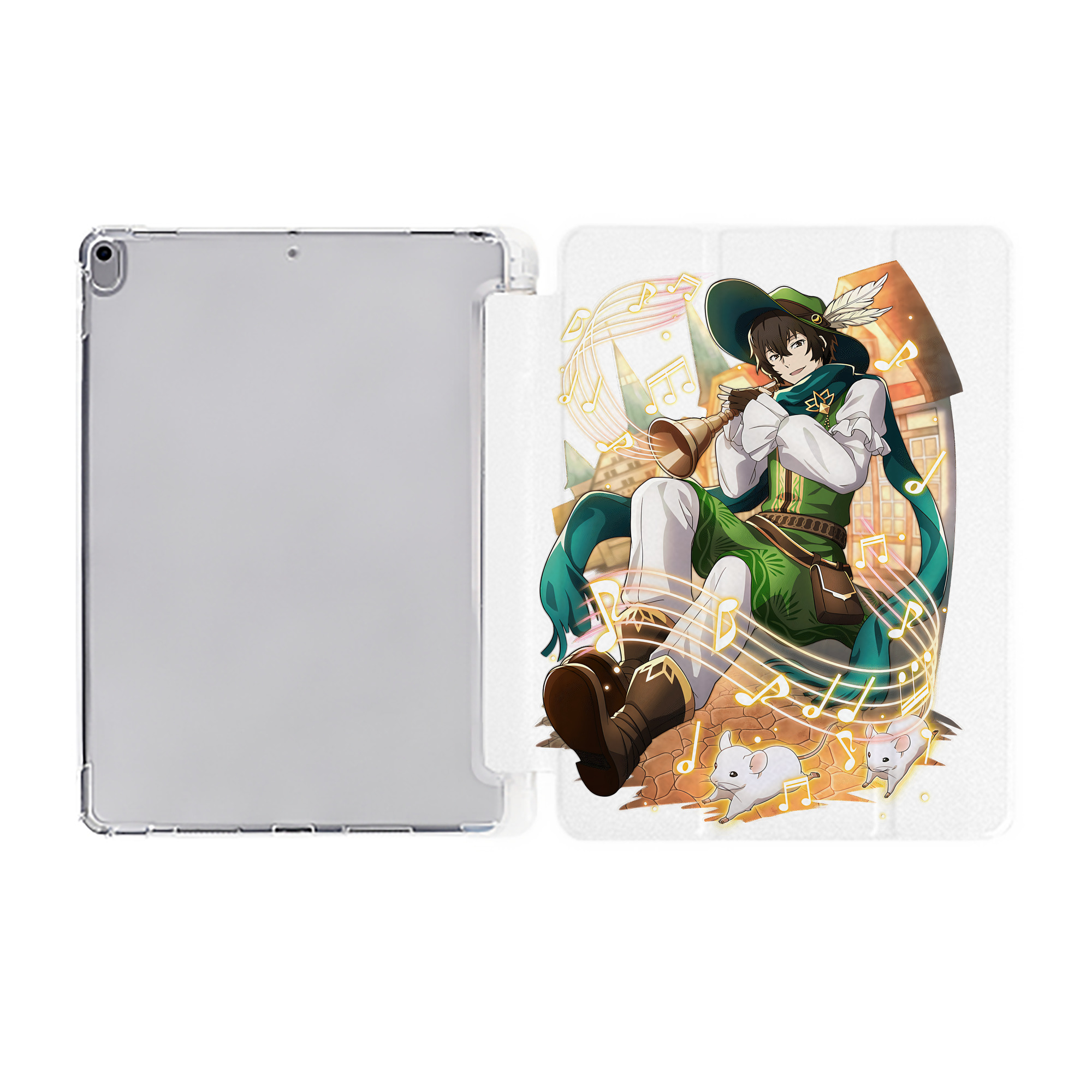 （画像用） 文豪ストレイドッグス Bungo Stray Dogs IPad ケース ペン収納付き 三つ折りスタンド PUレザー×シリコン 対応機種9.5/10.5/10.9インチ